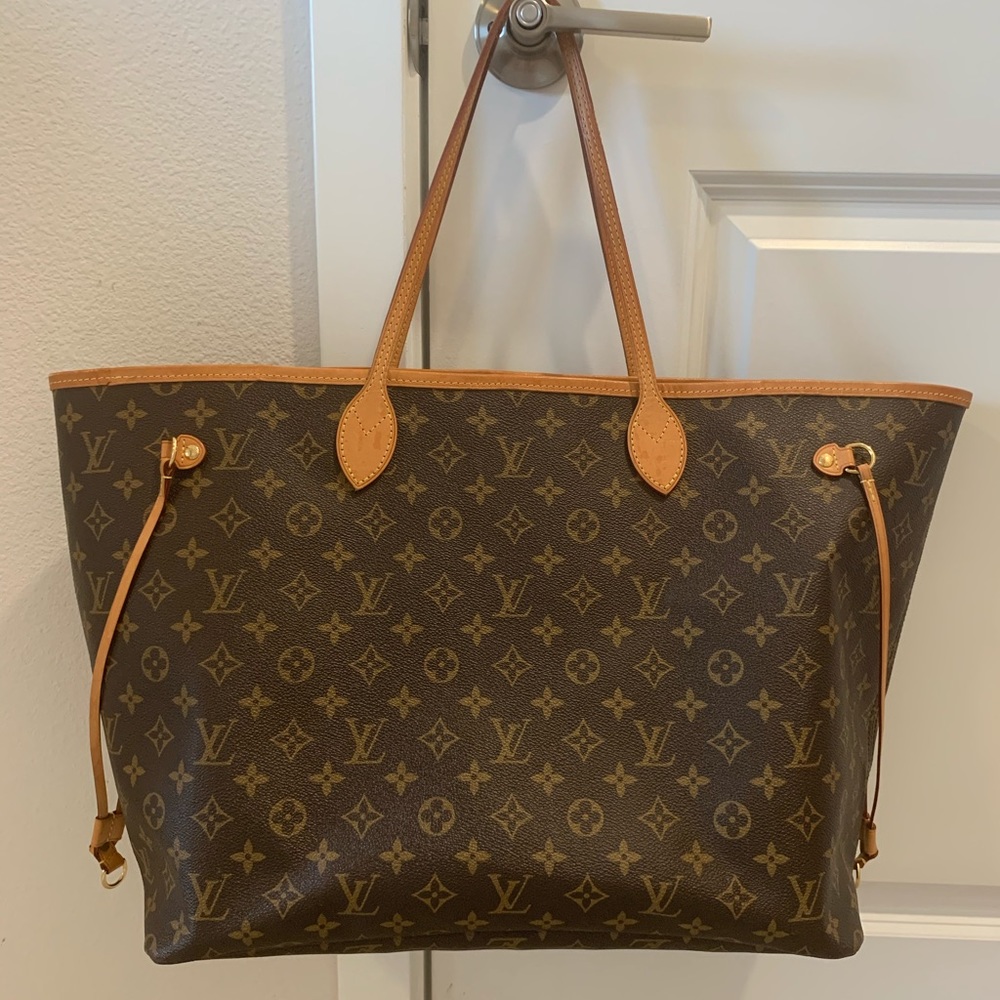 Louis Vuitton Monogram Neverfull Shoulder Bag in Brown and Tan